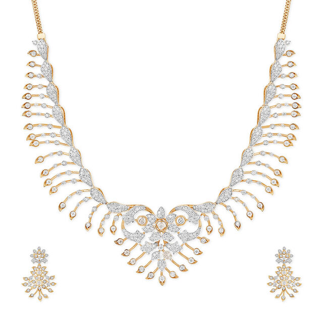 Tanishq 18KT Regal Cascade Necklace for Women 2