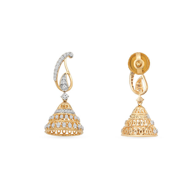 Tanishq 18KT Paisley Cascade Jhumka for Women 4