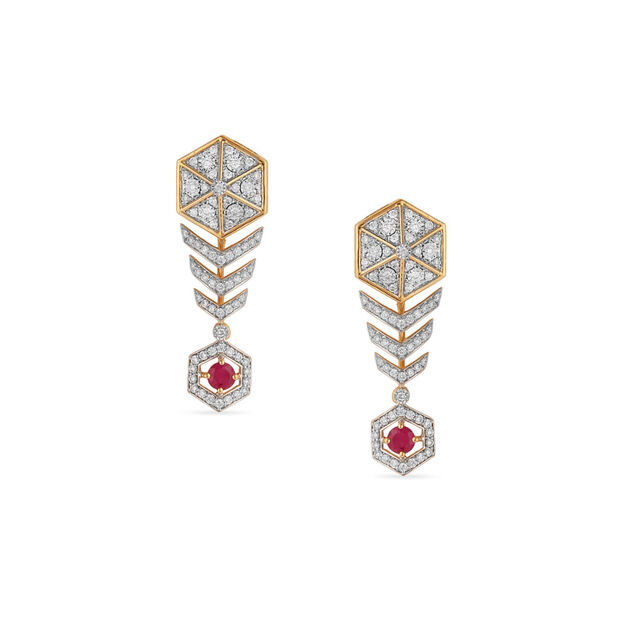 Tanishq Crimson Brilliance Modular Necklace Set for Women 3