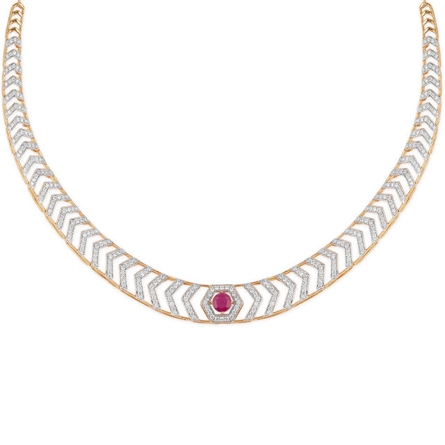 Tanishq Crimson Brilliance Modular Necklace Set for Women 6