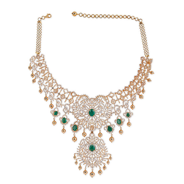 Tanishq 18KT Diamond Necklace Set for Women 4