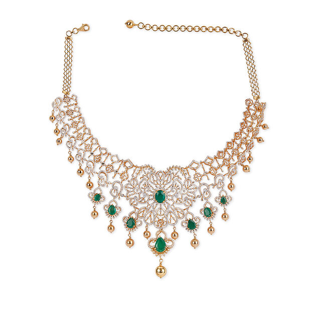 Tanishq 18KT Diamond Necklace Set for Women 5