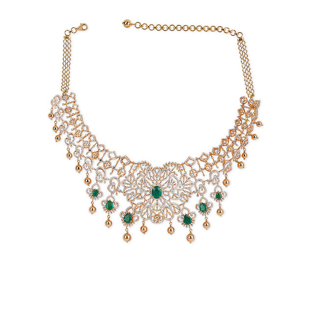 Tanishq 18KT Diamond Necklace Set for Women 6