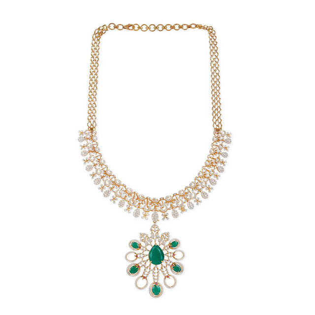 Tanishq 18KT Diamond Necklace Set for Women 4