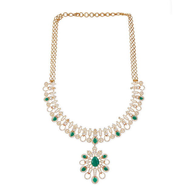 Tanishq 18KT Diamond Necklace Set for Women 7