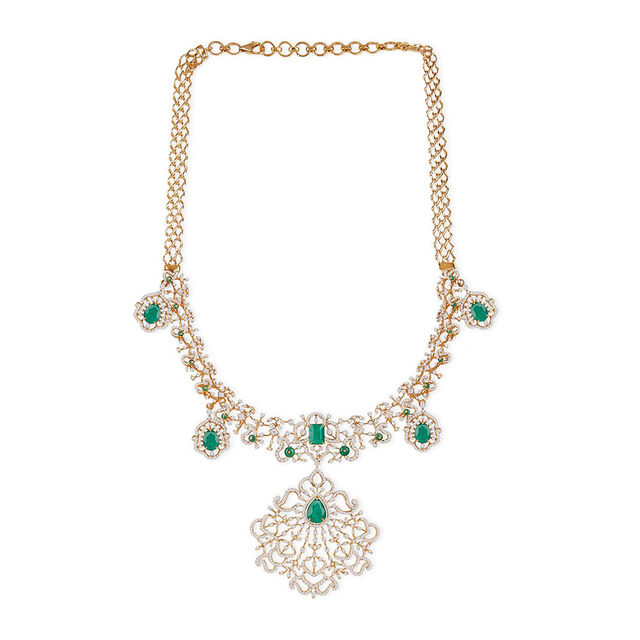 Tanishq 18KT Diamond Necklace Set for Women 3