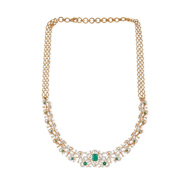 Tanishq 18KT Diamond Necklace Set for Women 6