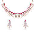 Tanishq 18 Karat Diamond Necklace Set for Women 