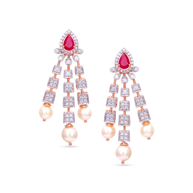 Tanishq 18 Karat Diamond Necklace Set for Women 3