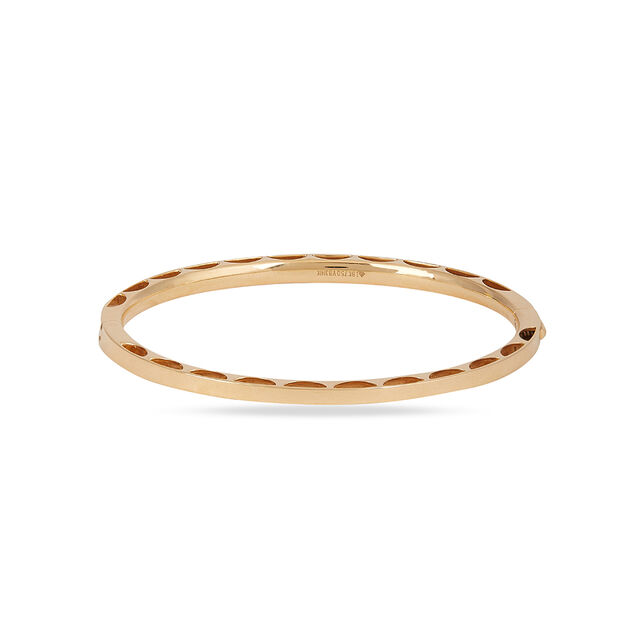 Diagonal Ridge Gold Bangle 