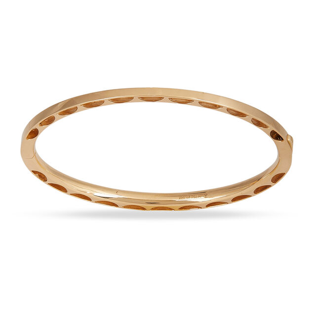 Diagonal Ridge Gold Bangle 2