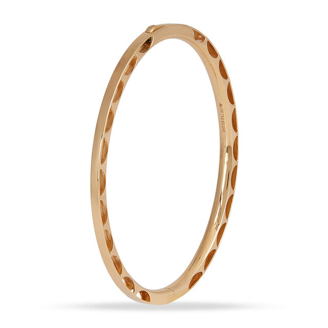 Diagonal Ridge Gold Bangle 3