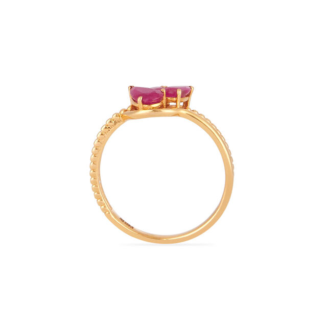 Tanishq 18KT Petals of Grace Ruby Ring for Women 3