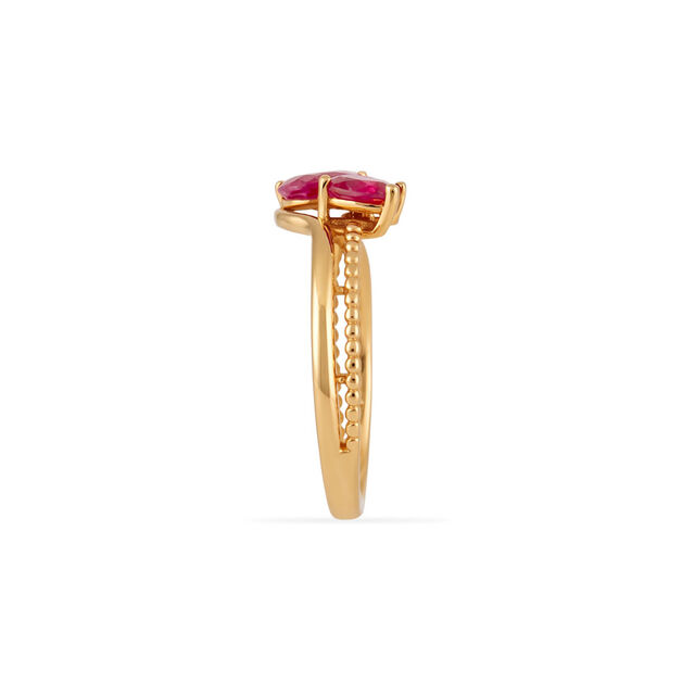 Tanishq 18KT Petals of Grace Ruby Ring for Women 4