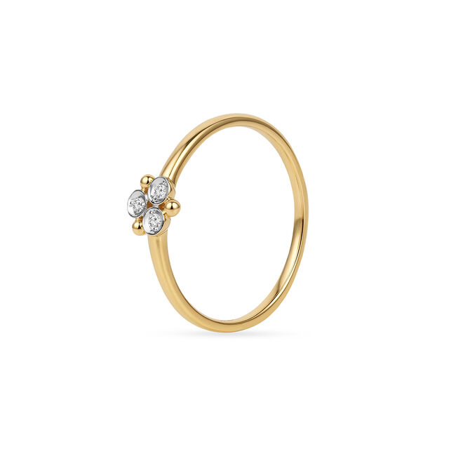 Tanishq 18KT Trinity Blossom Minimalist Ring 