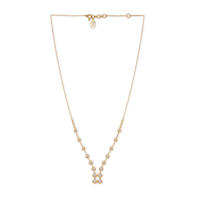 Tanishq 18KT Dual Parallel Chevron Alignment Necklace 