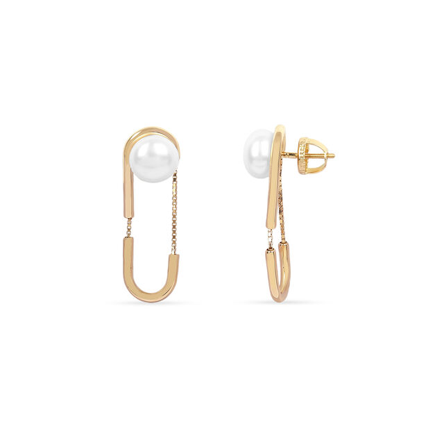 Tanishq 18KT Pearl Drop Earrings for Women 2