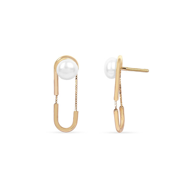 Tanishq 18KT Pearl Drop Earrings for Women 4