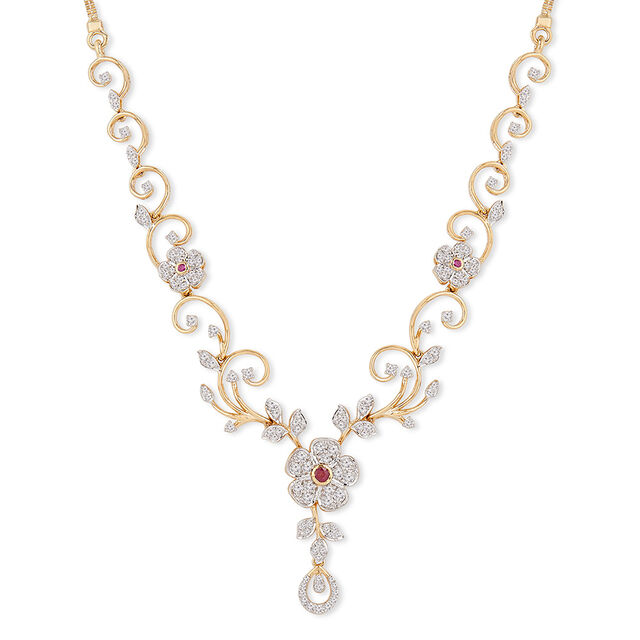 Tanishq 18KT Diamond Necklace Set 2