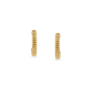 Radiant Groove Gold Hoop Earrings