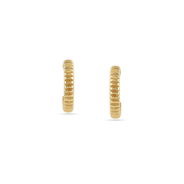 Radiant Groove Gold Hoop Earrings 