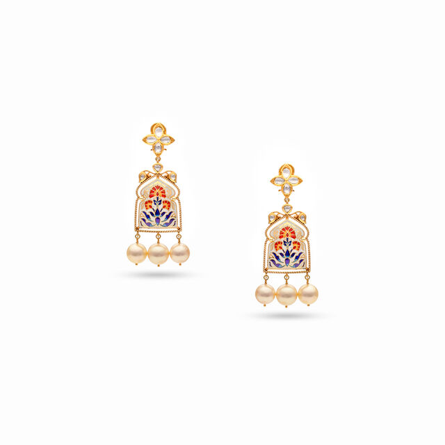 Pichwai Essence Gold Necklace Set,,hi-res 2
