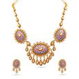 Lotus Blooms Heritage Gold Necklace Set,,hi-res 
