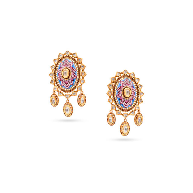 Lotus Blooms Heritage Gold Necklace Set,,hi-res 2