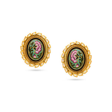Sacred Bloom Gold Stud Earrings