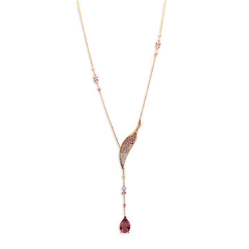 Sapphire Blossom Serenade Gold Pendant with Chain