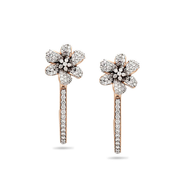 Rosette Radiance Gold Hoop Earrings,,hi-res 