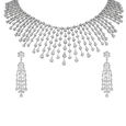 Exquisite Diamond Cascade Necklace Set 