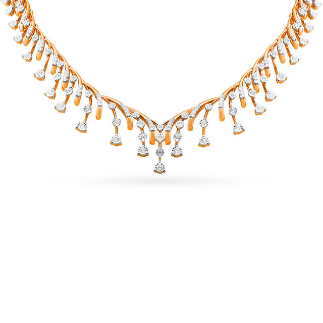 Tanishq 18 Karat Diamond Necklace Set for Women 3