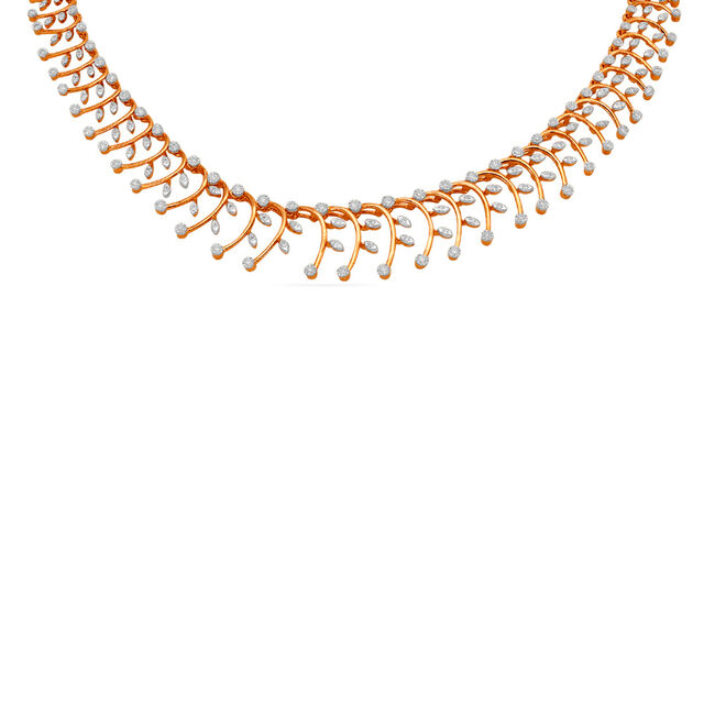 Tanishq 18 KT Diamond Necklace Set for Women 5