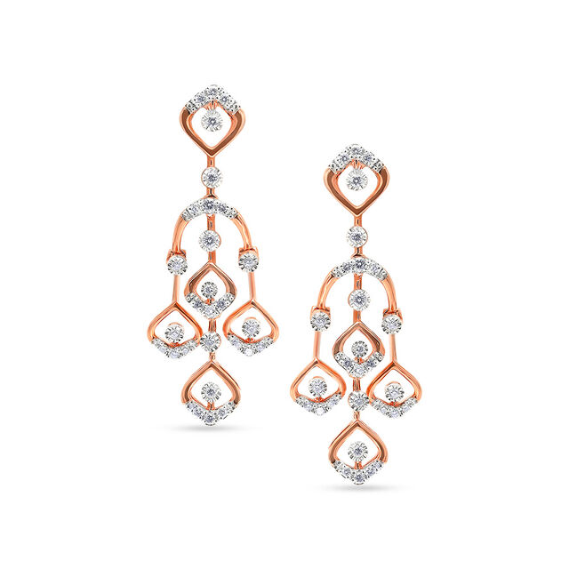 Geometric Diamond Cascade Necklace and Earrings Set 3