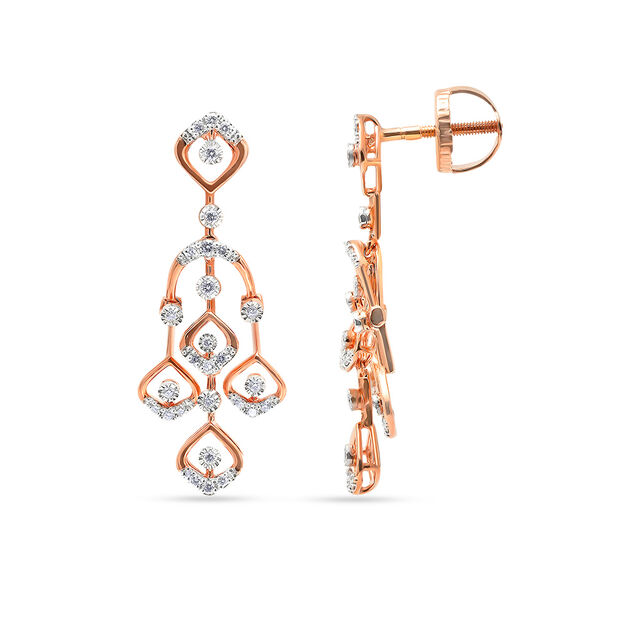 Geometric Diamond Cascade Necklace and Earrings Set 4