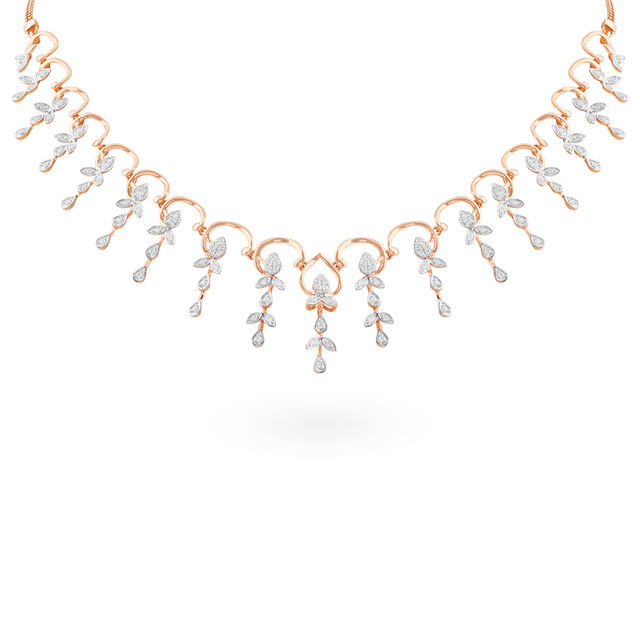 Tanishq 18 KT Diamond Necklace Set for Women 2