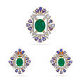 Tanishq 18 Karat Diamond Pendant and Earrings Set for Women 