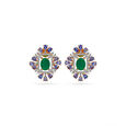 Tanishq 18 Karat Diamond Pendant and Earrings Set for Women 3