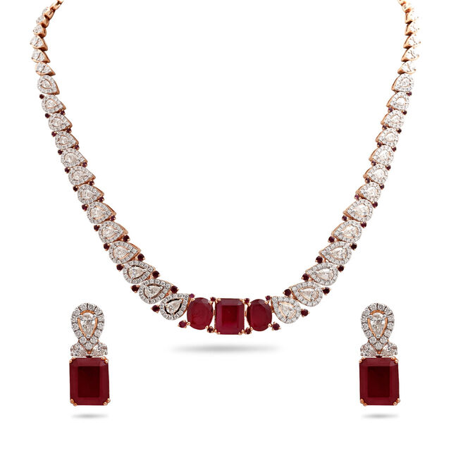 Monsoon Mirage Ruby Necklace Set,,hi-res 