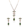 Tranquil Monsoon Lotus Gold and Diamond Necklace Set,,hi-res 