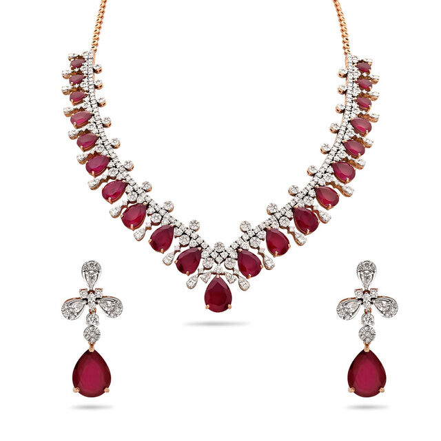 Monsoon Melody Diamond and Gold Necklace Set,,hi-res 