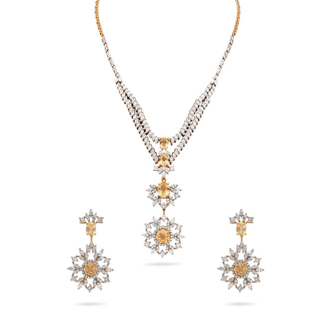 Serenade of Blossom Gold Necklace and Earring Set,,hi-res 