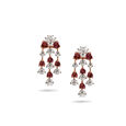 Crimson Harmony Gold Necklace and Earring Set,,hi-res 2