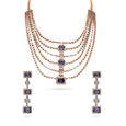 Royal Azure Symphony Gold Necklace and Earring Set,,hi-res 