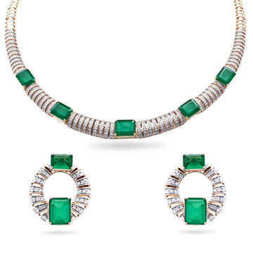 Enchanted Forest Gold Necklace and Earring Set