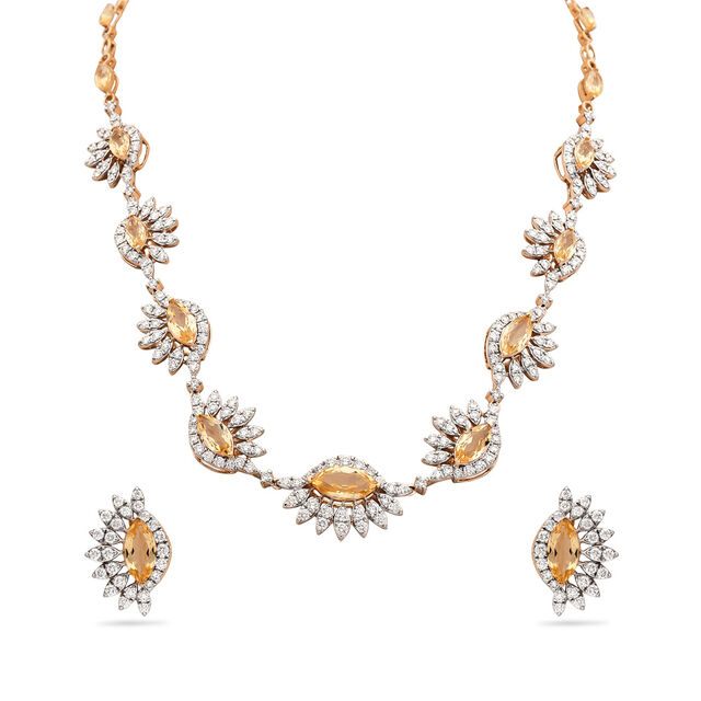 Divine Gaze Gold Necklace and Earring Set,,hi-res 