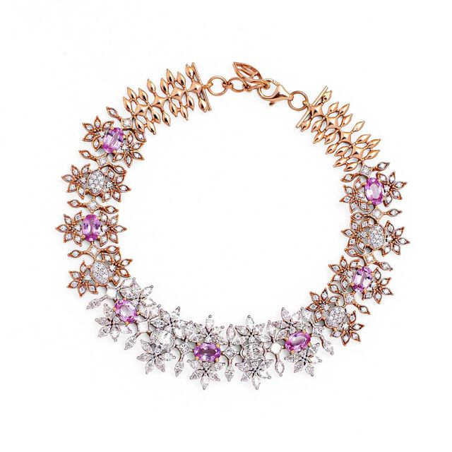 Gleam of Flowers Diamond and Sapphire Bracelet,,hi-res 