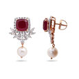 Scarlet Leaf Serenade Gold Earrings,,hi-res 2