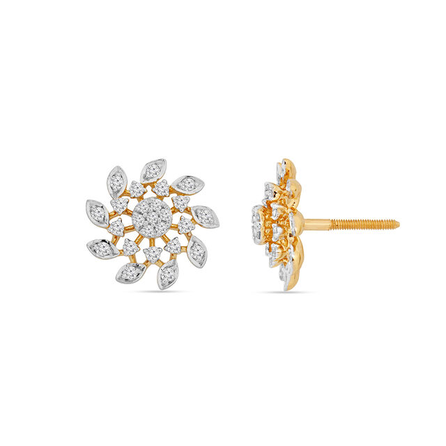 Floral Diamond Stud Earrings 2